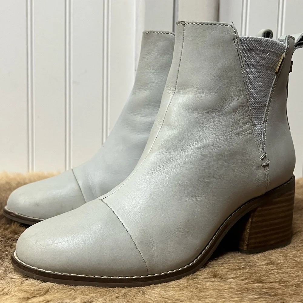 Toms Esme Leather Ankle Boots Booties 7
